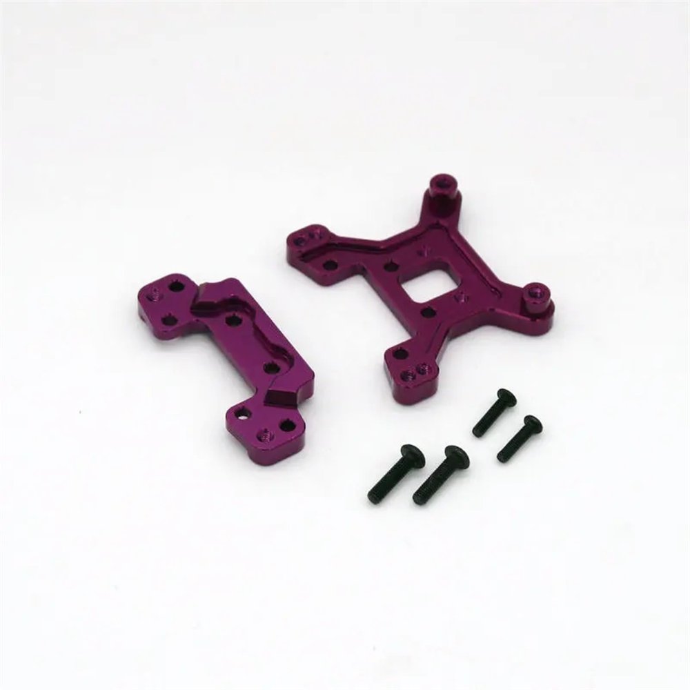 HLSONHENGM for WLtoys 124016 124018 1/12 RC 4WD Metal Upgrade Parts for Remote Control car Rear and Rear Shock Racks(Purple)