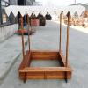 KGXUELING Sandbox with Lid and Cover, Large Wooden Sandbox with Canopy, Sand Pit for Beach Patio Outdoor Backyard view 1