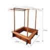 KGXUELING Sandbox with Lid and Cover, Large Wooden Sandbox with Canopy, Sand Pit for Beach Patio Outdoor Backyard view 3