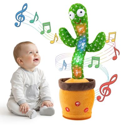 Ayeboovi Dancing Talking Cactus Baby Toys Interactive Toy Repeating Records What You Say Volume Adjustable Singing Cactus Toddler Games with 120 Songs Easter Basket Stuffers for Kids