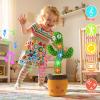 Ayeboovi Dancing Talking Cactus Baby Toys Interactive Toy Repeating Records What You Say Volume Adjustable Singing Cactus Toddler Games with 120 Songs Easter Basket Stuffers for Kids view 3