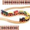 Gift Boutique Wooden Train Cars 9 Piece Collection of Magnetic Trains and Wood Engine and Vehicles Compatible with All Major Brands, A Deluxe Railway Set for Kids view 2