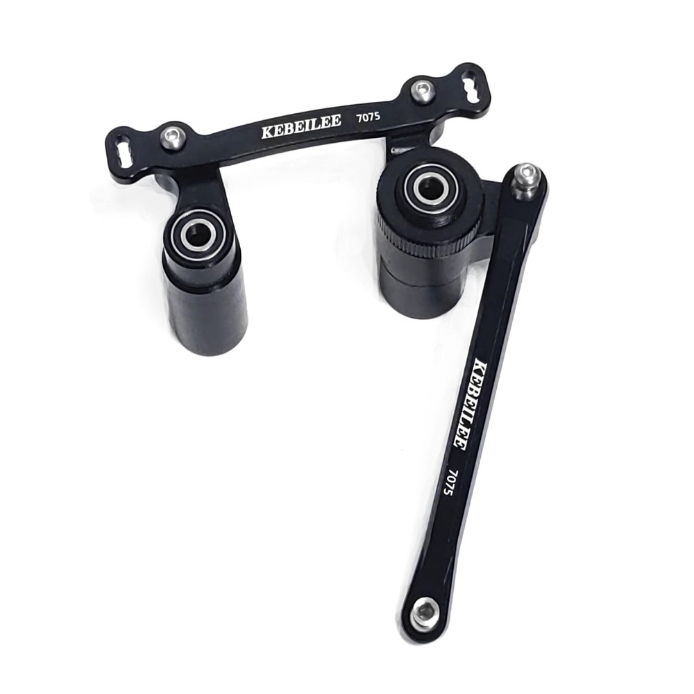 KEBEILEE CNC Alu7075 Servo Steering Bell Crank Kit for Losi 8IGHT-X Super Lasernut 1/6 8S (Black)