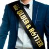 Older & Hotter Birthday Sash for Men, Grandpa, Grandma, Party Favors Party Supplies, Birthday King Sash for Men, Boy (Black) view 2