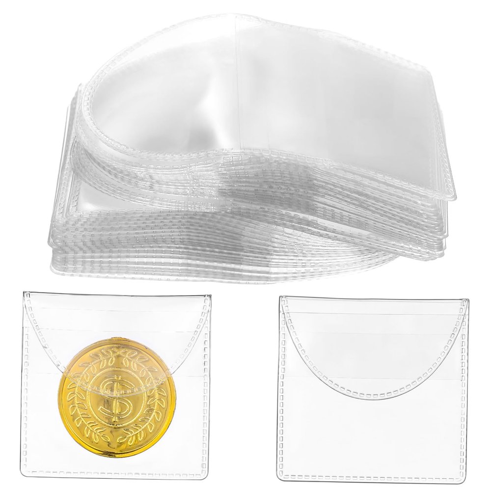 VILLCASE 150pcs Collection Bag Coin Sleeves Holders Coin Organizer Pouch Protectors Storage Supplies