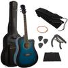 41in Acoustic Guitar - Guitar Kit with Case, Strap, Capo, Spare Strings, and Picks - Beginner Guitars for Kids and Adults by Hey Play (Blue) view 1