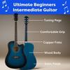 41in Acoustic Guitar - Guitar Kit with Case, Strap, Capo, Spare Strings, and Picks - Beginner Guitars for Kids and Adults by Hey Play (Blue) view 3