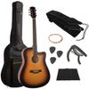 41in Acoustic Guitar - Guitar Kit with Case, Strap, Capo, Spare Strings, and Picks - Beginner Guitars for Kids and Adults by Hey Play (Brown) view 1