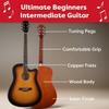 41in Acoustic Guitar - Guitar Kit with Case, Strap, Capo, Spare Strings, and Picks - Beginner Guitars for Kids and Adults by Hey Play (Brown) view 3