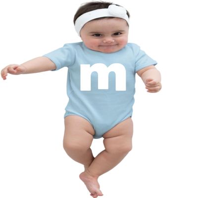 6M Light Blue Infant Lowercase m Colorful Halloween Group Creeper