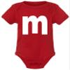 18M Red Infant Lowercase m Colorful Halloween Group Creeper view 3