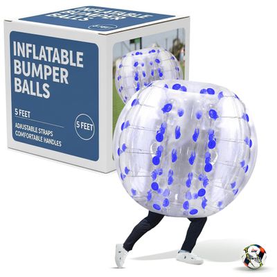 Houseables Human Hamster Ball, Zorb Ball, Bubble Soccer, Human Bubble, Inflatable Body Bumpers, for Adults and Kids, Sumo Bouncer, Whole Body Inside, Giant, Suit, Adult Sized, Knocker, Red, 5FT, 1 PK