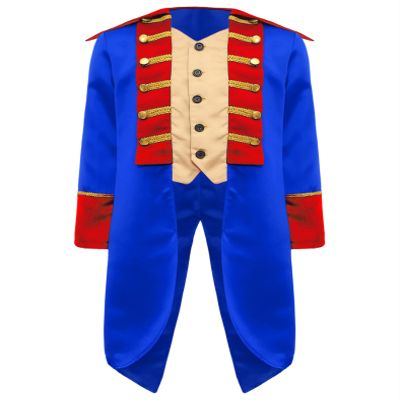 JEYPINMI Boys Halloween Medieval Costume Steampunk Tailcoat Victorian Prince Jacket Frock Coat Court Uniform Royal Blue 14 Years