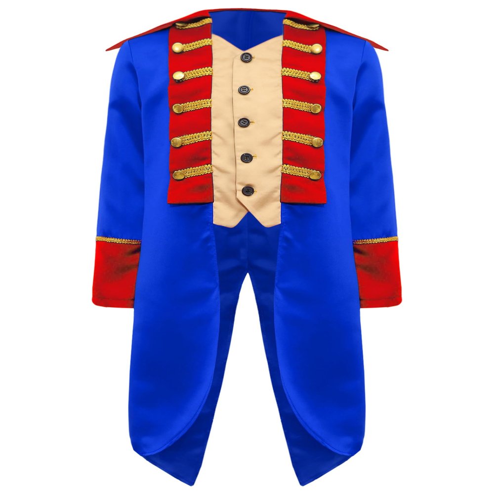 JEYPINMI Boys Halloween Medieval Costume Steampunk Tailcoat Victorian Prince Jacket Frock Coat Court Uniform Royal Blue 14 Years