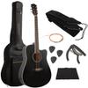 41in Acoustic Guitar - Guitar Kit with Case, Strap, Capo, Spare Strings, and Picks - Beginner Guitars for Kids and Adults by Hey Play (Black) view 1
