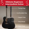 41in Acoustic Guitar - Guitar Kit with Case, Strap, Capo, Spare Strings, and Picks - Beginner Guitars for Kids and Adults by Hey Play (Black) view 3