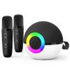 goopow Mini Karaoke Machine Speaker for Kids Adults, Portable Bluetooth Microphone Song Toys with LED Light, Best Chritmas Birthday Festival Gift for 3 4 5 6 7 8+ Year Old Girls Boys (Black-2 Mic) view 1