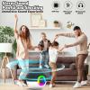 goopow Mini Karaoke Machine Speaker for Kids Adults, Portable Bluetooth Microphone Song Toys with LED Light, Best Chritmas Birthday Festival Gift for 3 4 5 6 7 8+ Year Old Girls Boys (Black-2 Mic) view 2