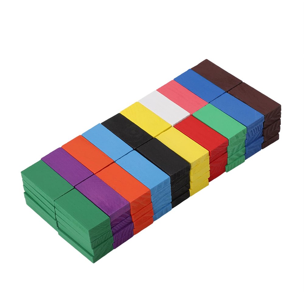 100Pcs Wooden Building Block Educational Toy Set, Dominoes for Kids Cultivate Imagination, Observation, and Hand Eye Coordination, Develop Brain
