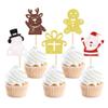 24 Pack Christmas Cupcake Toppers Gingerbread Man Santa Claus Snowman Cupcake Picks Christmas Eve Party Baby Shower Birthday Party Cake Decorations Supplies view 1