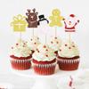 24 Pack Christmas Cupcake Toppers Gingerbread Man Santa Claus Snowman Cupcake Picks Christmas Eve Party Baby Shower Birthday Party Cake Decorations Supplies view 2