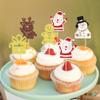 24 Pack Christmas Cupcake Toppers Gingerbread Man Santa Claus Snowman Cupcake Picks Christmas Eve Party Baby Shower Birthday Party Cake Decorations Supplies view 4