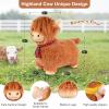 SuzziPals Bouncy Highland Cow Hopper Toys, Inflatable Cow Ride on Bouncer, Indoor Outdoor Highland Cow Plush Bouncy Horse for Toddlers & Kids, Bouncing Animals Toddler Toys, Toddler Gifts view 2