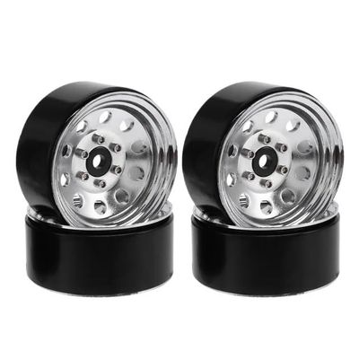 113g/pcs Metal 1.9" Beadlock Wheel Rim Wheel Hub for 1/10 for RC Crawler Car Axial SCX10 for Traxxas TRX4 RC4WD D90 Redcat Gen8(Silver)