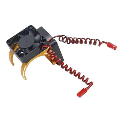 42mm Dual Fan Motor Cooling Fan Heat Sink for Traxxas 1/10 for MAXX for E-Revo E-Maxx for Summit Arrma 1/8 for Kraton for Talion for Typhon for RC Car(Yellow)