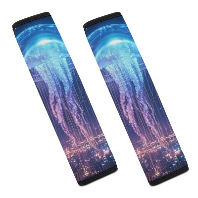 2Pcs Car Seat Belt Pad Cover, Colorful Ocean Animal Soft Auto Seat Belt Cover, Fantasy Underwater Shoulder Strap Protectors for Adults And Children, Comfort And Protection for Your Shoulder Neck