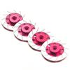 4PCS MORFUM RC Aluminum Alloy Hex Drift Wheels Rim Tires Hub Brake Disc Compatible with Sakura D4 AWD RWD 1/10 RC Drift Crawler Car Upgrade Parts (Pink) view 1