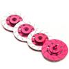 4PCS MORFUM RC Aluminum Alloy Hex Drift Wheels Rim Tires Hub Brake Disc Compatible with Sakura D4 AWD RWD 1/10 RC Drift Crawler Car Upgrade Parts (Pink) view 2