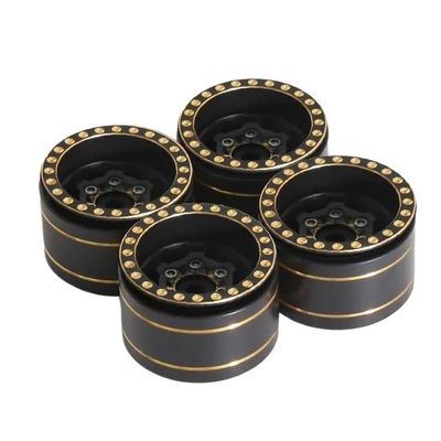 HLSONHENGM 4pcs 1.0" Brass Beadlock Wheel Hub Wheel Rim for 1/18 1/24 for RC Crawler Car TRX4M SCX24 AX24 Upgrade Parts Accessories