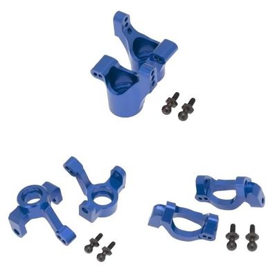 6pcs Metal Front Steering Block Caster Block Rear Stub Axle Carrier for Traxxas for LaTrax Teton 1/18 for RC Car Upgrade Parts(Blue)
