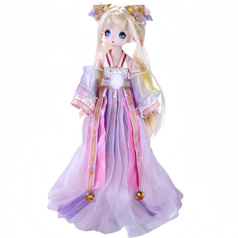 1/4 BJD Doll Kawaii Doll Move Joints Handmade Makeup Cute 18 Inches Collectible Cartoon Dress up Dolls Best Gift (H)