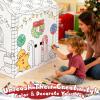 kockuu Gingerbread Cardboard House to Color for Kids Toddlers, Large Gingerbread Cardboard Coloring House Playhouse Christmas Arts & Crafts Activity Indoor Fun, 40" x 32" x 26" view 3