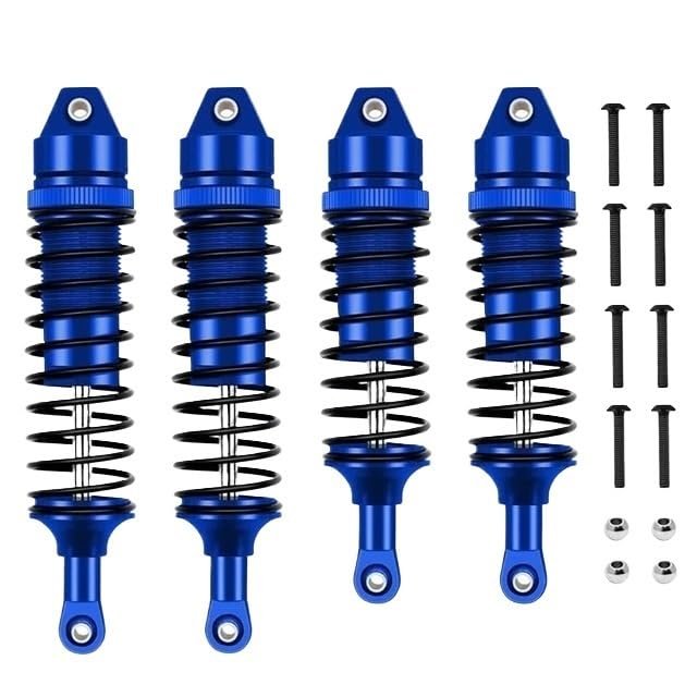 Full Metal Front and Rear Shock Absorber for Traxxas Slash 4X4 VXL 2WD Rustler Stampede Hoss 1/10 for RC Car Upgrades Parts(Blue)