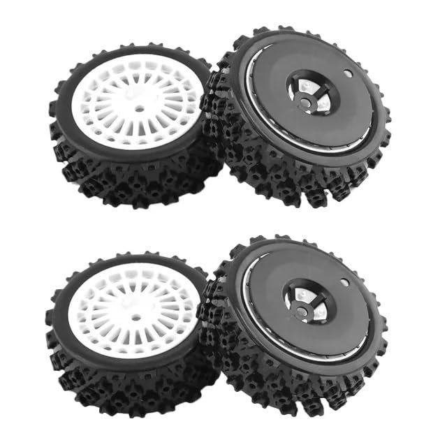 72mm Rubber Tire Wheel Tyres for Tamiya XV-01 XV01 TA06 TT-01 TT-02 PTG-2 1/10 RC Racing Car Upgrade Parts Accessories(Black)