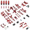 HLSONHENGM for MJX 14209 14210 Metal Steering Cup Hub Carrier Upper Lower Swing Arm Set Shock Absorber 1/14 for RC Car Upgrade Parts Accessories(Red) view 1