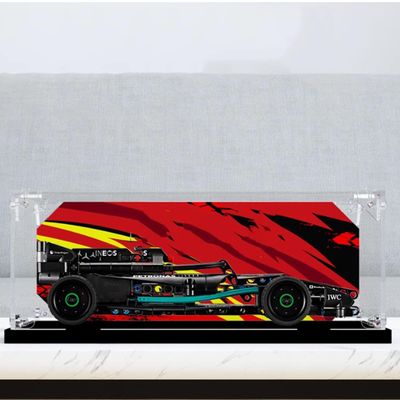 Acrylic Display Case Compatible for le-go 42165 Racing Model Transparent Dustproof Protection Collection Organizer Storage Cabinet (Display Case Only) (Style B)