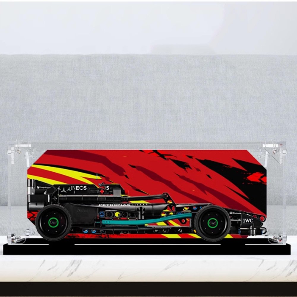 Acrylic Display Case Compatible for le-go 42165 Racing Model Transparent Dustproof Protection Collection Organizer Storage Cabinet (Display Case Only) (Style B)