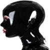 AiCc stylists Latex Hood Rubber Mask with Detachable Face Mask Enjoy Suffocating Pleasure Zipped Party Mask (Red mask, XS) view 3