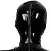AiCc stylists Latex Hood Rubber Mask with Detachable Face Mask Enjoy Suffocating Pleasure Zipped Party Mask (Red mask, XS) view 4