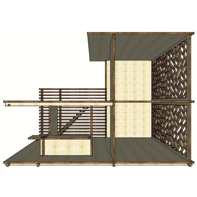 1:12 Miniature Linear House, Wooden Dollhouse, Diy Kit