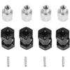 4PCS 12mm Aluminum Wheel Hex Hub 15mm Offset Extension Hex Drive Adapter Combiner Coupler Conversion & 12mm Wheel Hex Hub with 20mm Offset view 4