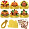 80UncleKimby 36Pcs Thanksgiving Turkey Hat Craft Kit for Kids - DIY Fall Paper Headbands Crowns Arts Decoration for Classroom Activities Party Supplies view 1