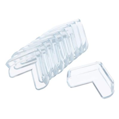 10pack Rubber Corner Furniture Edge OR for Child/Toddler Table Guard - Reusable PVC, Scratch, L Shape Design - Baby Proofing Corner Guards, Furniture Edge - Clear