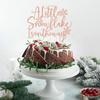 A Little Snowflake is on the Way Cake Topper, Welcome Sweet Baby, Winter Baby Shower 1st Birthday Party Decorations for Boys Girls Rose Gold Glitter view 3