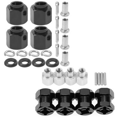 4PCS 12mm Aluminum Wheel Hex Hub 15mm Offset Extension Hex Drive Adapter Combiner Coupler Conversion & Aluminum RC 12mm Hex Extended Wheel Hex Hub Extension 10mm Offset Spacers