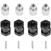 4PCS 12mm Aluminum Wheel Hex Hub 15mm Offset Extension Hex Drive Adapter Combiner Coupler Conversion & Aluminum RC 12mm Hex Extended Wheel Hex Hub Extension 10mm Offset Spacers view 4